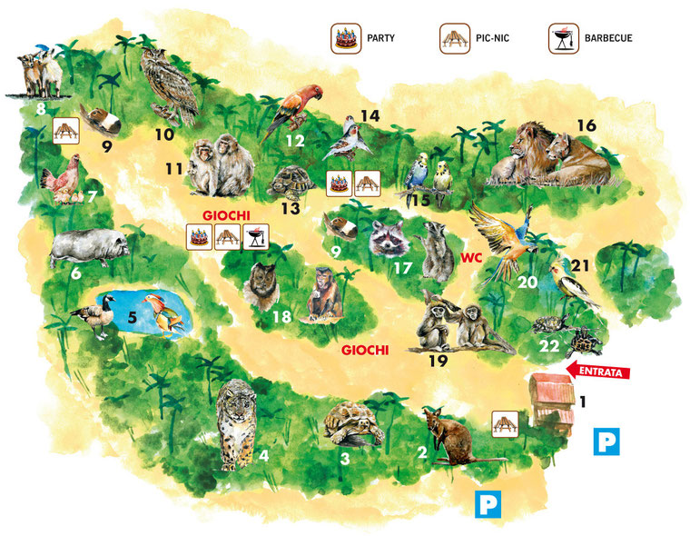 piantina dello zoo di magliaso